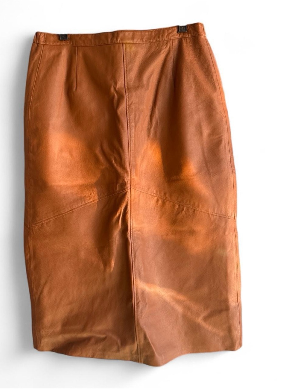 Women's Leather Pencil Skirt in Cognac- perfect for fall